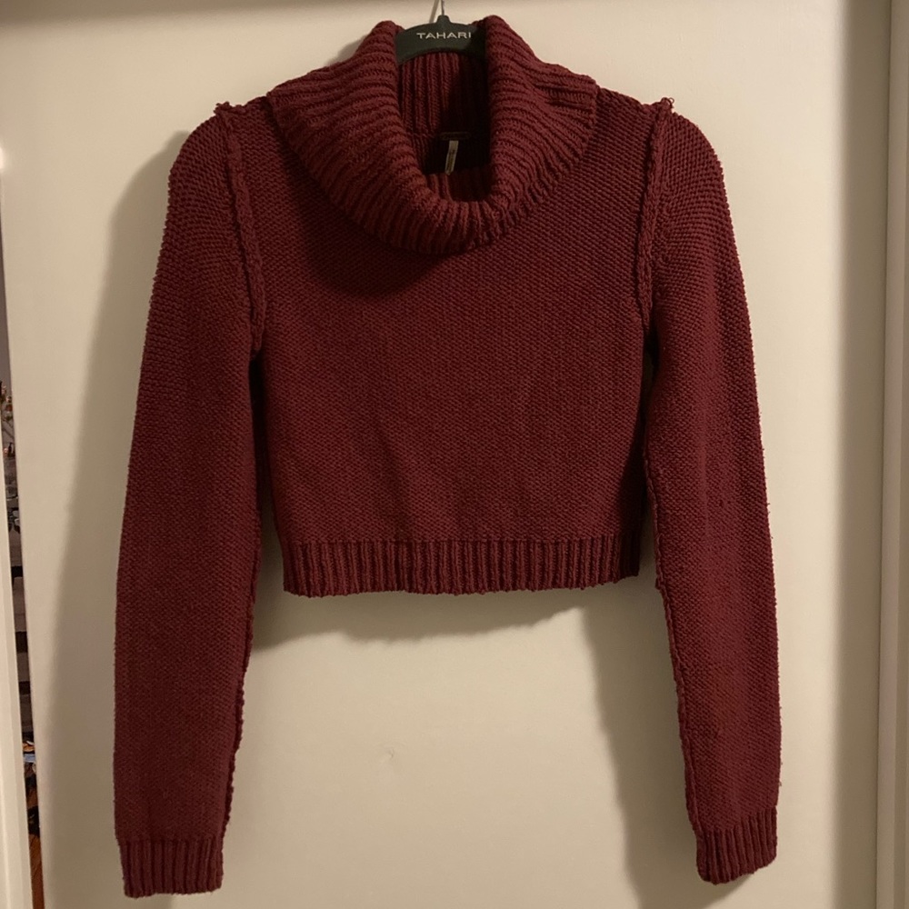 Free People Cropped Turtleneck Sweater
